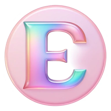 Iridescent pastel pink Font setting icon with letter D sticker