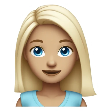 smiling girl in trendy outfit blue eyes sticker