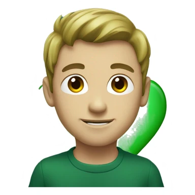 A dark green heart sticker