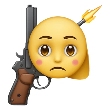 yellow emoji face with sad face with a gun pointed to its head sticker