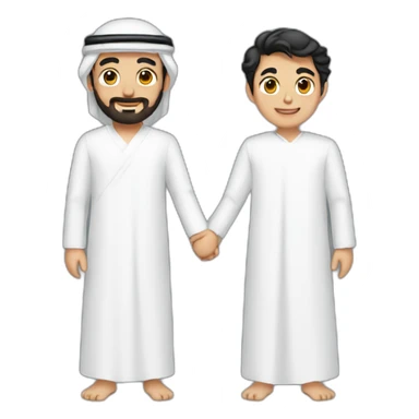 Middle eastern Daniel with korean Daniel holding hands sticker