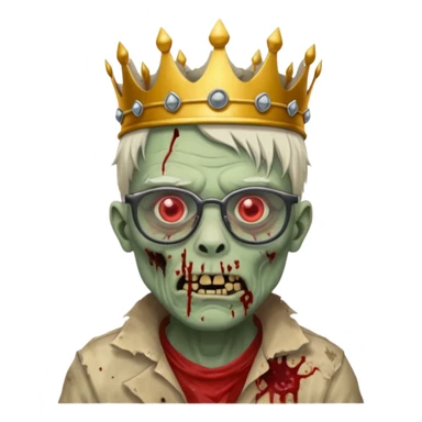 crowned zombie with glasses sticker