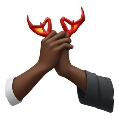 satan holding gods hand sticker