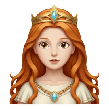 Minerva, Goddess of Wisdom from Gods and Goddesses with long reddish blonde hair, ivory outfit sticker