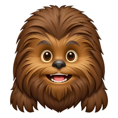 pero la cara de chewbacca en formato png con menos detalle y sonriente sticker