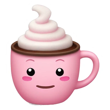 cute pink pastel mug with hot cocoa sticker