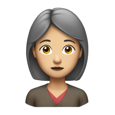 middle aged asian woman sad standing sticker