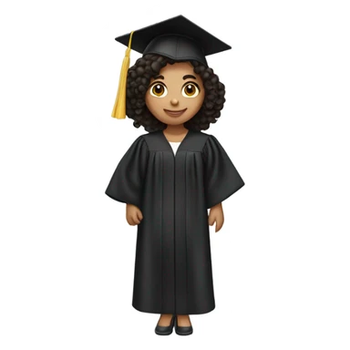 Hispanic white girl with dark curly shoulder length graduate  sticker