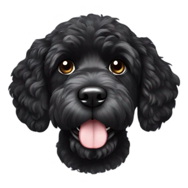 black face Portuguese water dog with white chin and chest sticker