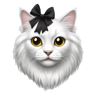 White maincoon with black ribbon  sticker