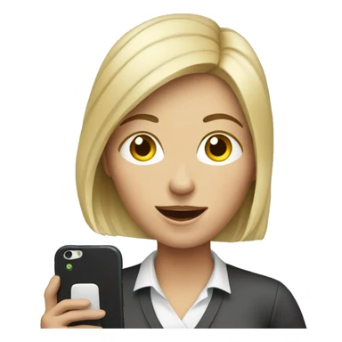 white woman showing phone sticker
