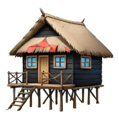 A hut on the edge of the ocean sticker