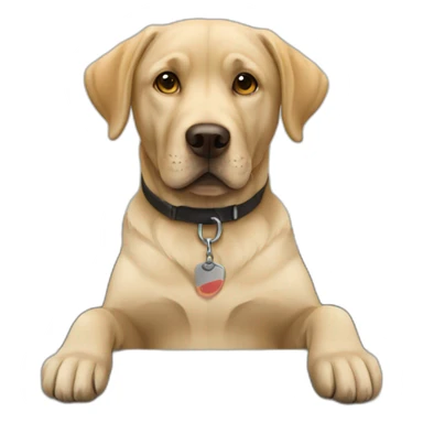 a labrador working in the office sticker