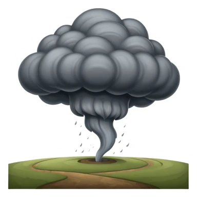 A thick dark funnel cloud sweeping across open plains. sticker