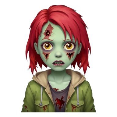 girl zombie with red hair sticker