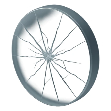 cracked glass with pressure lines in matte glass style sticker