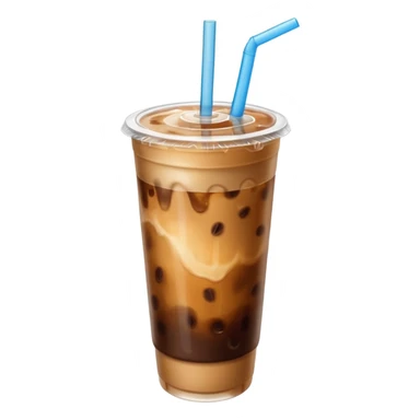  plastic cup of iced coffee with straw sticker