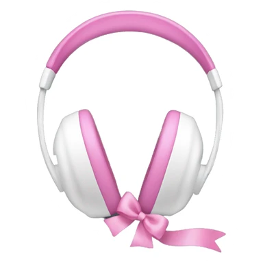 White headphones with two pink bows sticker