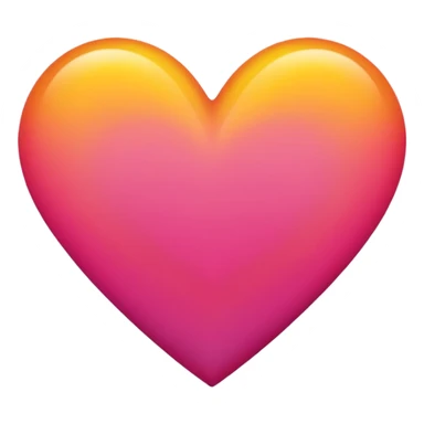 Bright yellow to orange to dark pink gradient heart sticker
