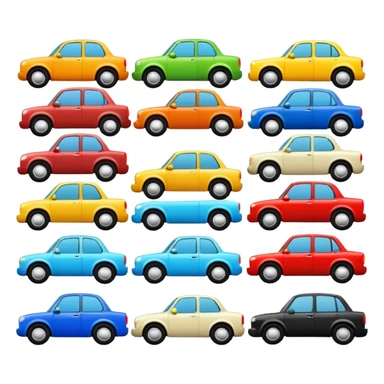 Straight line of cars one row sticker