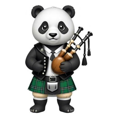 Panda with bagpipes and kilt sticker