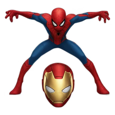 Spider man with ironman sticker