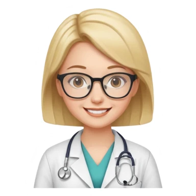 doctor girl with glasses sticker