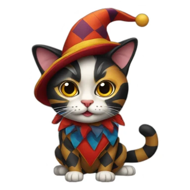 cat disguised as harlequin sticker