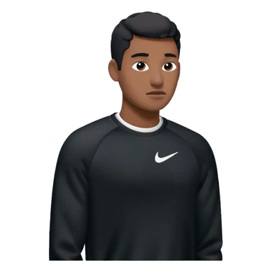 un emoji (qui ressemble à un vrai emoji téléphone)de quelqu'un qui tombe (homme noir pull Nike)il a des airpods.Il tombe vers l'avant  sticker