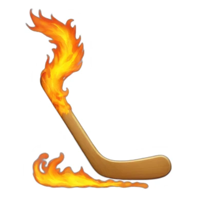 hockey stick on fire sticker