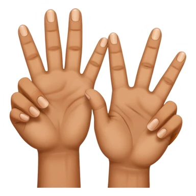 pair of hands with two fingers extended sticker