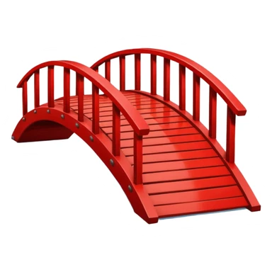 red Japanese wooden bridge sticker