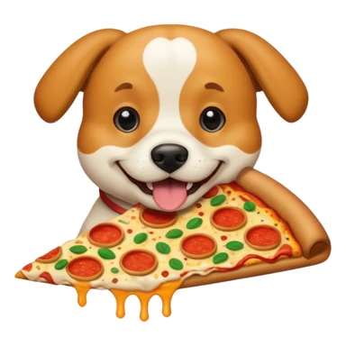 Dog eating pizza sticker
