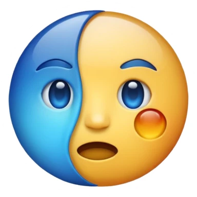 Give me a punching emoji with a blue gradient and transparency. sticker