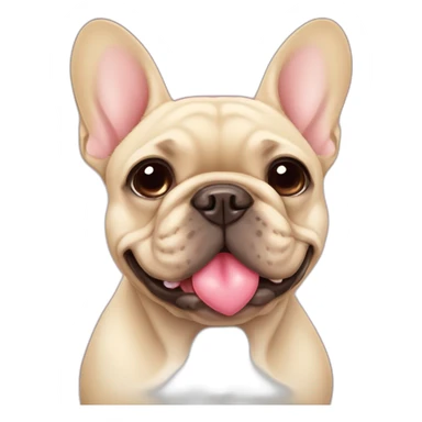 beige French bulldog with heart eyes sticker