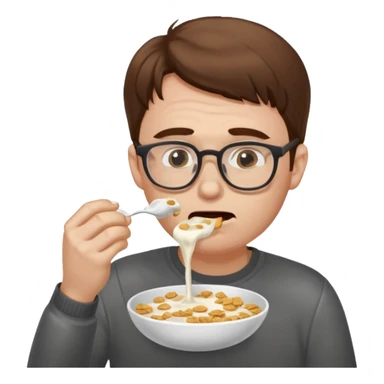 Vomit cereal milk vomit sexy vomit man vomit brown hair glasses  sticker