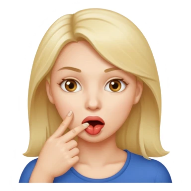 Una mujer mordiendose el dedo, sin la lengua para afuera y que el dedo este más omenos adentrod de la boca EL DEDO ADENTRO DE LA BOCA sticker