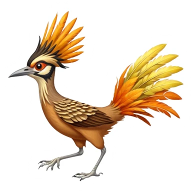 realistic roadrunner bird emoji, running with long skinny tail pointed down and back sticker