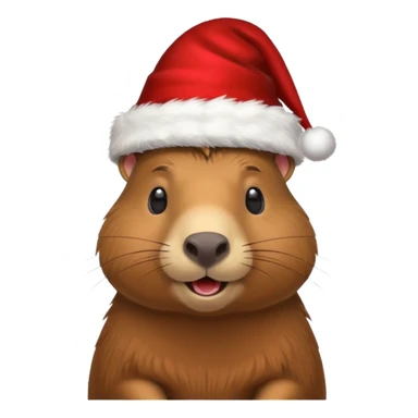 Capybara con gorrito de navidad sticker