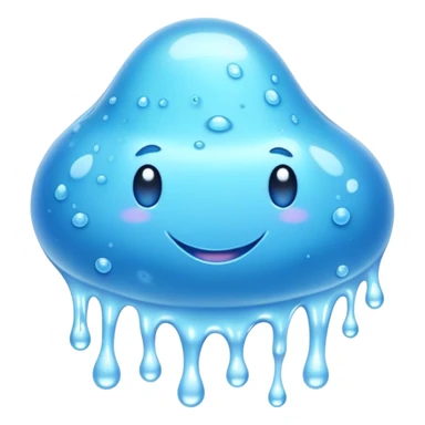 Cinematic Realistic Clear Blue Slime, glossy and translucent with a soft blue hue, light reflecting off its smooth surface, subtle bubbles trapped inside, slightly jiggling with movement, delicate highlights enhancing its wet and squishy texture, glowing with a soft, magical aura. sticker
