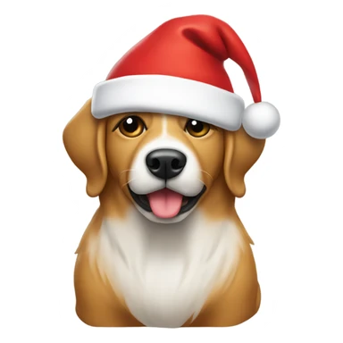dog taking a poop with a Santa hat on sticker