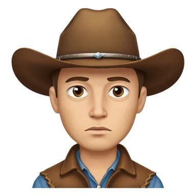 Cowboy with Blank expression with scar under eye sticker