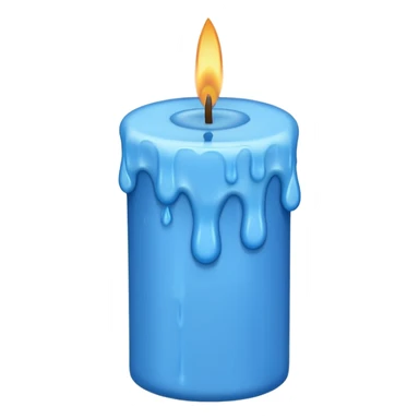 Dripping blue candle held diagonal wax dripping down sticker