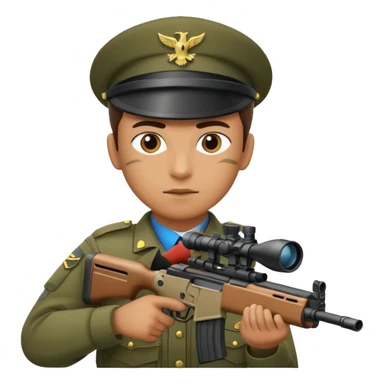 An army policeman aiming with a sniper rifle. sticker