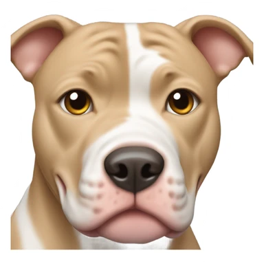 Tan and white pitbull dog sticker