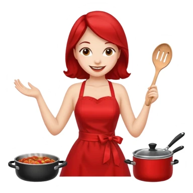 pinup girl in dress and stocking while cooking sticker