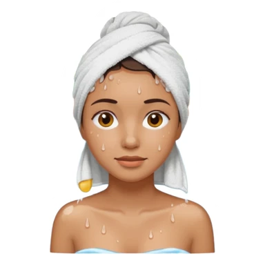 a female washing her face outside of shower  sticker