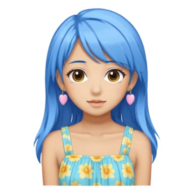 Blue Pastel Gyaru Summer Girl sticker