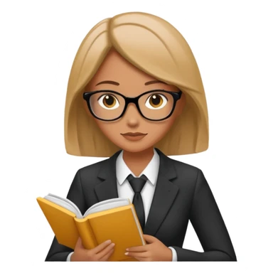 woman reading in suit sticker