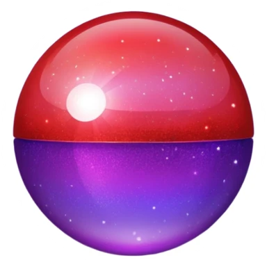 color gradient between red and purple glitter ball sticker